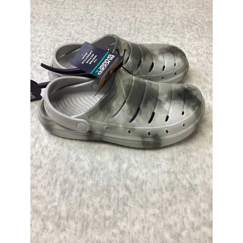 Rugged Shark Kids Grey Marble EVA Clogs Water Shoes Size 3 NWT